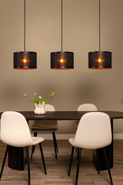 Lucide TAGALOG - Pendant light - Ø 40 cm - 3xE27 - Black